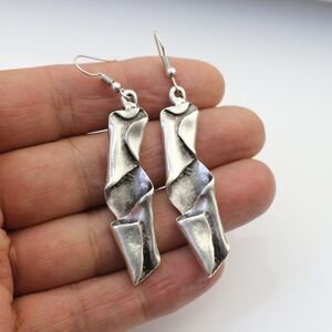 Zara Fashion Geometric Silver Dangle Earrings